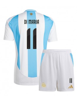 Detské Futbalové oblečenie Argentína Angel Di Maria #11 Copa America 2024 Krátky Rukáv - Domáci (+ trenírky)